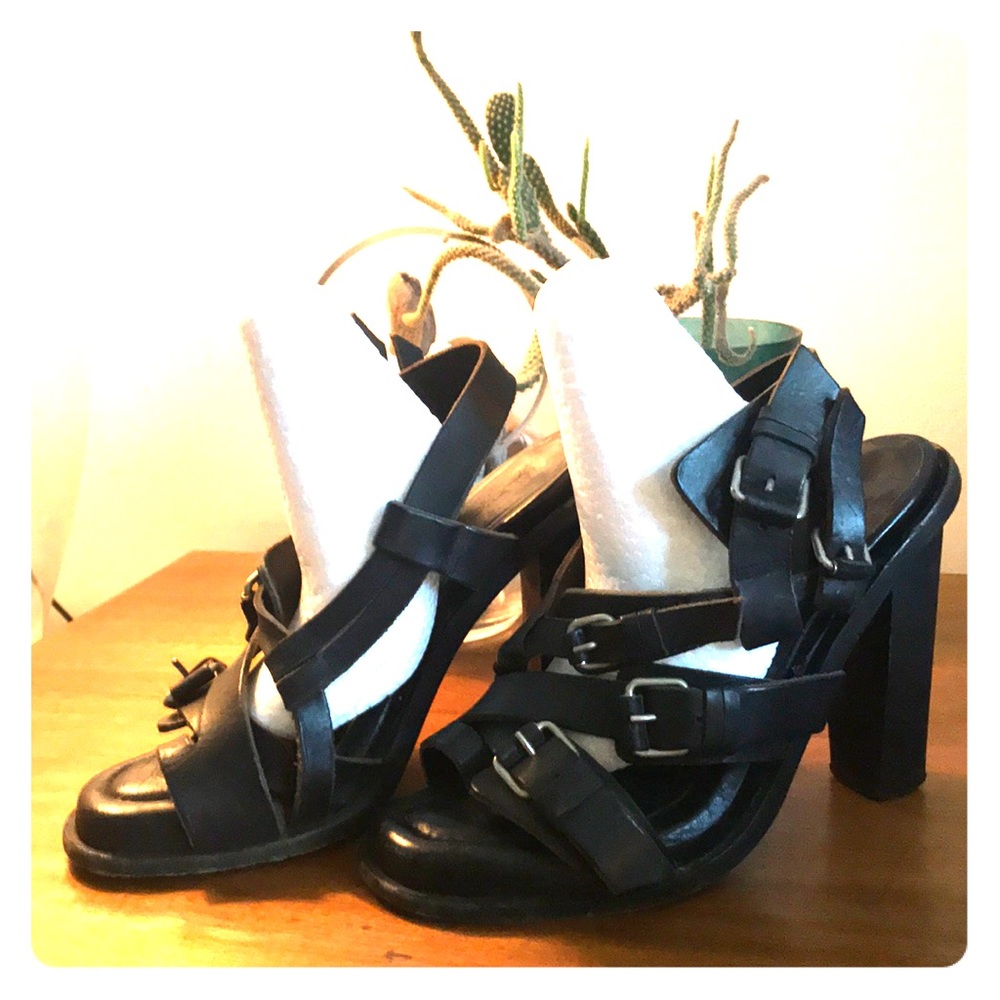 COPY - Black Balenciaga bondage heels